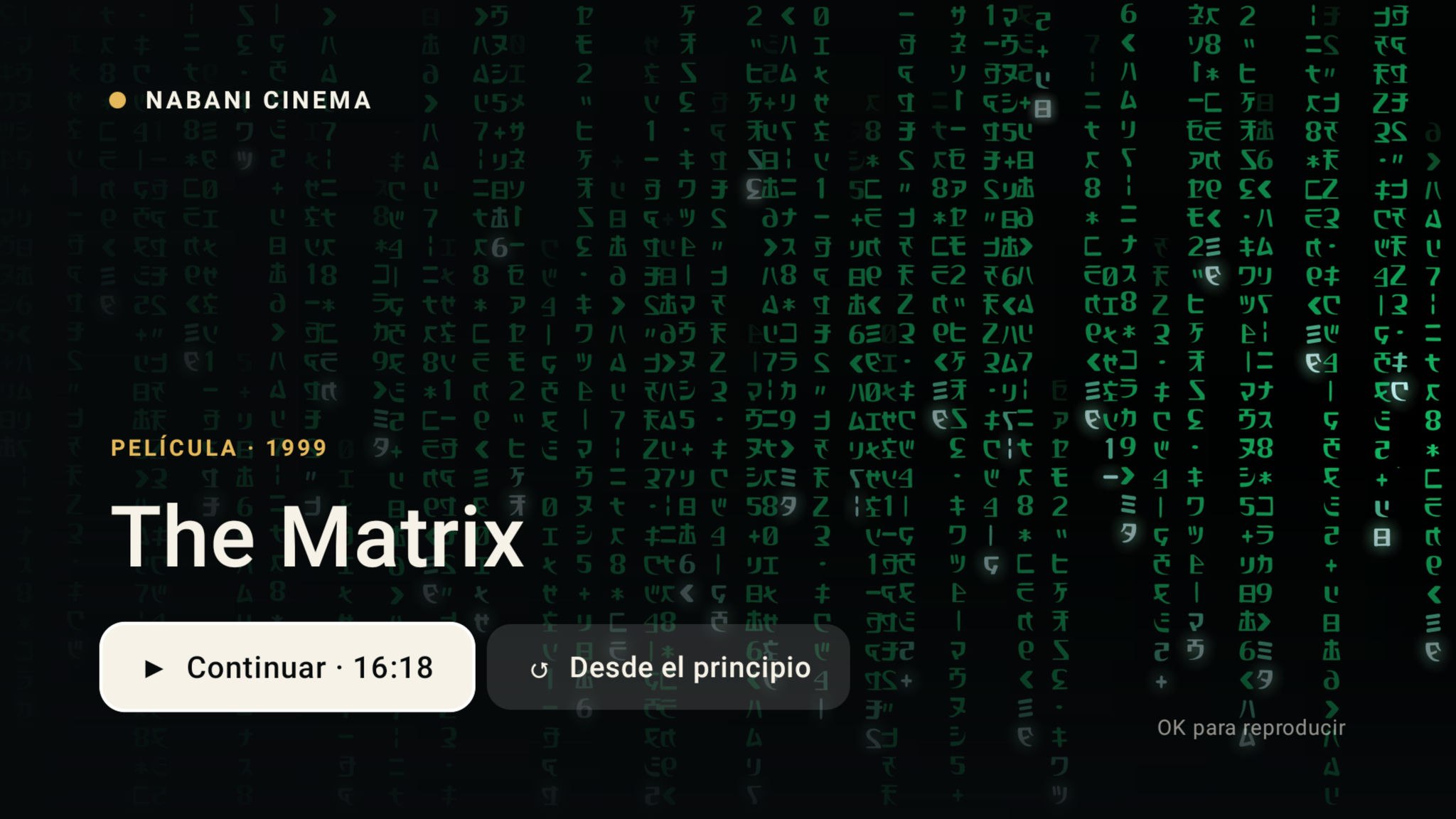 Ficha de The Matrix en Nabani Cinema