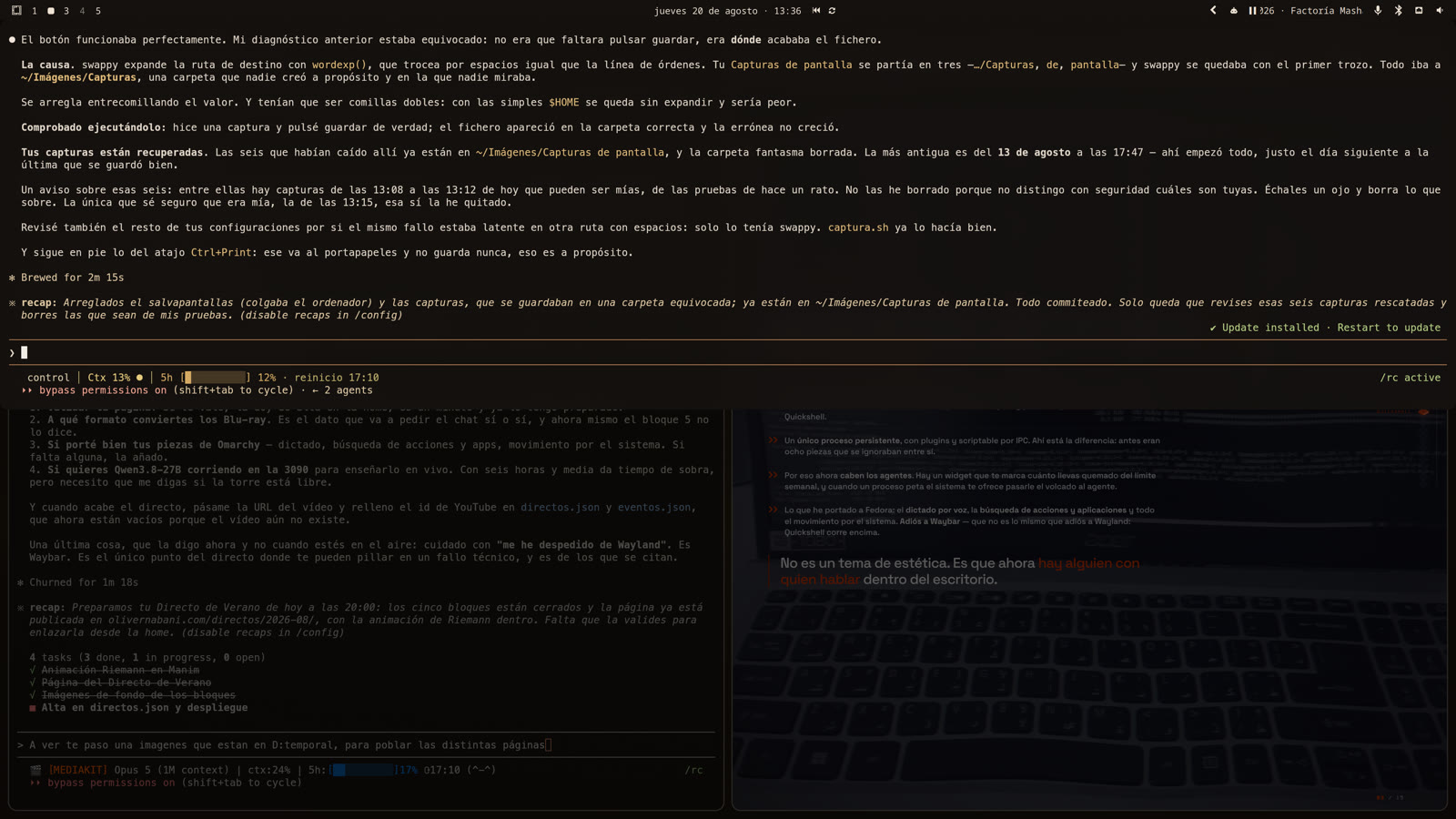 Dos agentes trabajando en paralelo