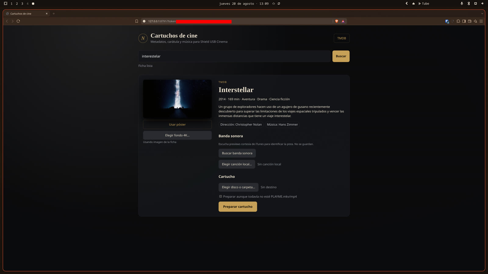 Herramienta Cartuchos de cine